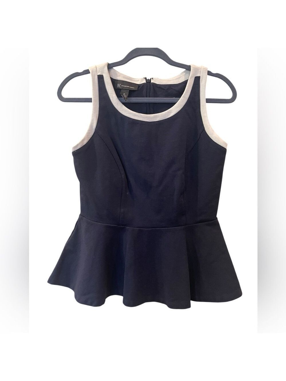 INC International Concepts Women’s Peplum Blue Top Size: Medium